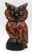 Chouette hibou en bois peint 15 cm artisanat Indonésie