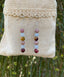 Boucles d'oreilles pendantes spéciales Thyroïde en Jaspe Mokaïte ou Mookaite, Rhodochrosite et Aigue Marine - Crochets en argent 925