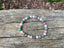 Bracelet élastique Triple protection de Lithothérapie Quartz Rose, Turquoise Africaine et rhodochrosite