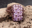 Bague Amelia en perles de rocaille mauves