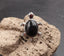 Bague tortue en Onyx (agate noire) - Taille réglable