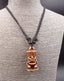 Collier mixte avec pendentif Tiki marron - bijou maori Hawai