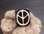 Bague Peace and Love en corne de buffle - Taille 61