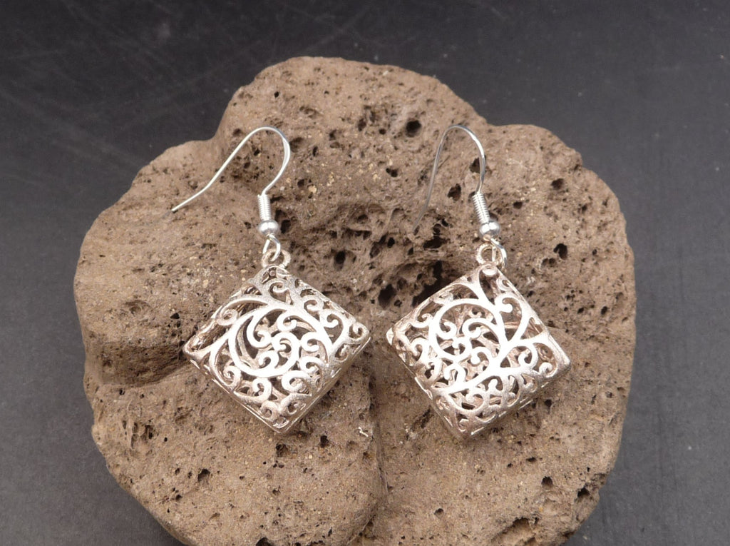 Boucles d'oreilles orientales Berbères en dentelle d'argent