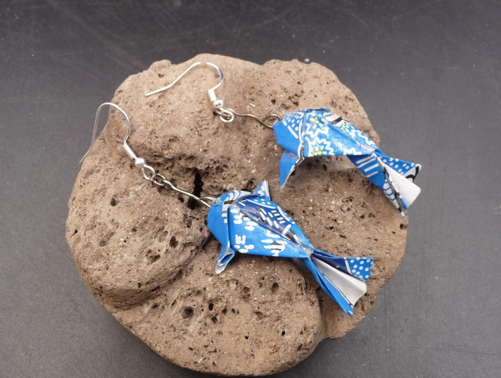 Boucles d'oreilles Poisson origami - Néfertari