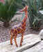 Statuette girafe Africaine en bois massif sculpté