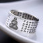 Bague Bouddha et Sutra du Coeur 6 Mantras en argent 999