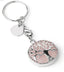 Porte-clefs / bijou de sac en Quartz Rose naturel - Arbre de vie