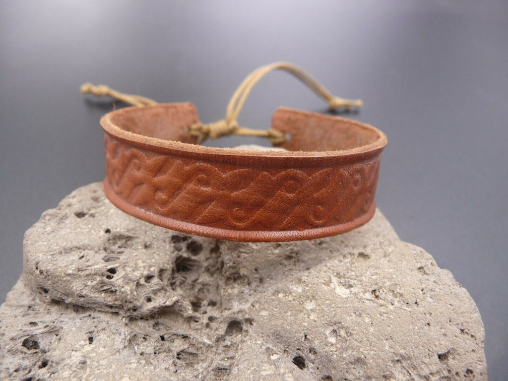 Bracelet pour homme ou ado en cuir marron clair Jimbaran