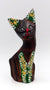 Chat vert en bois peint museau rouge 15 cm Manggis