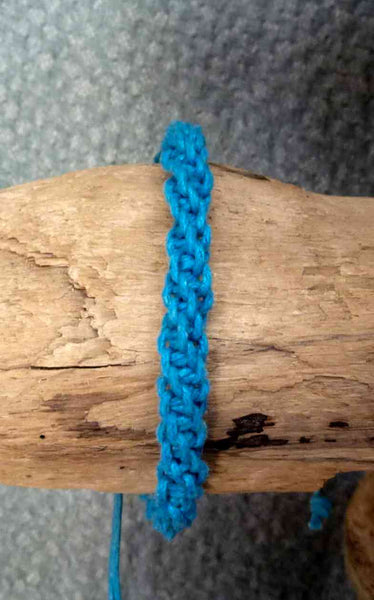 Bracelet amitié homme ou ado en 100 % coton torsadé bleu turquoise