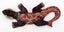 Gecko margouillat salamandre lézard en bois et batik art Java Bordeaux