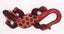 Gecko margouillat salamandre lézard en bois et batik art Java Bordeaux