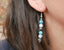 Boucles d'oreilles pendantes  "Triple protection" en Labradorite, Aigue Marine et Apatite naturelle