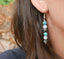 Boucles d'oreilles pendantes  "Triple protection" en Labradorite, Aigue Marine et Apatite naturelle