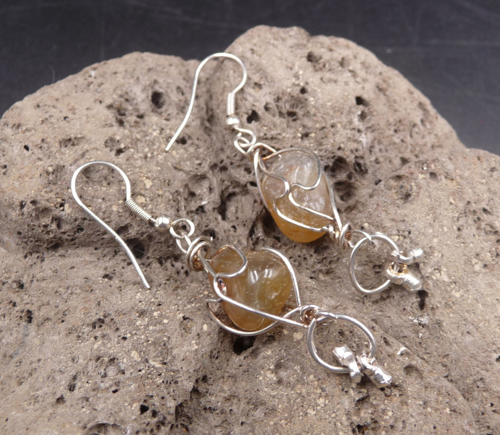 Boucles d'oreilles en Citrine - Crochets en argent 925