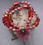 Bracelet bohème 3 rangs en perles rouges népalaises