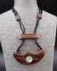 Collier ethnique nature en bois semi-précieux et nacre