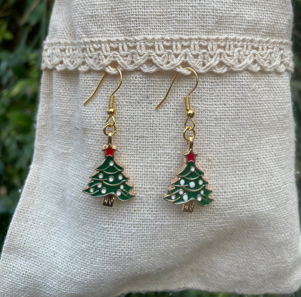 Boucles d'oreilles sapin de Noël