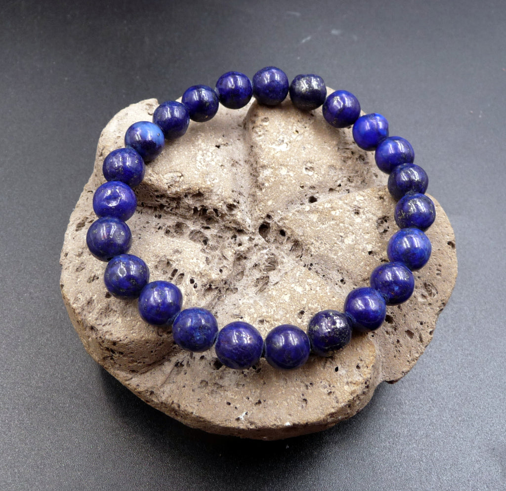 Bracelet en Lapis Lazuli naturel 8 mm - Bonne humeur et amitié