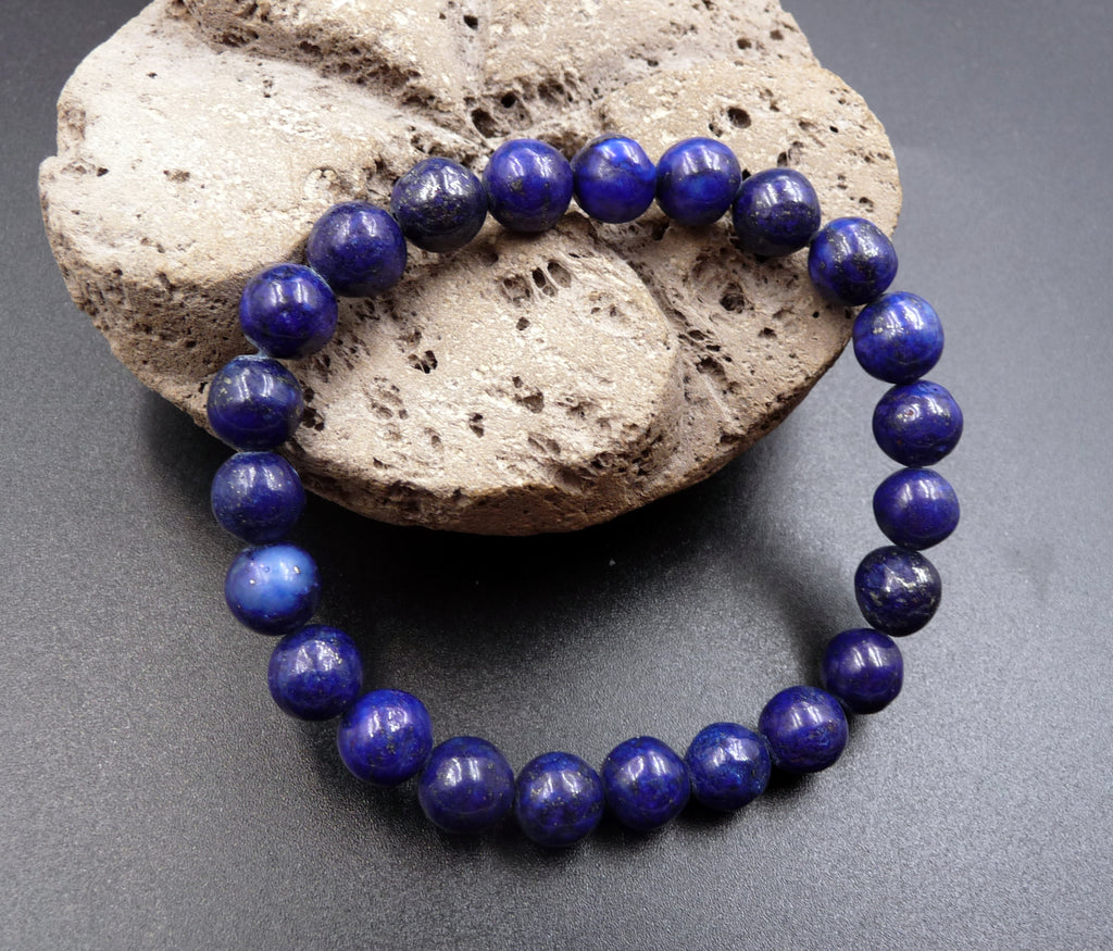 Bracelet en Lapis Lazuli naturel 8 mm - Bonne humeur et amitié