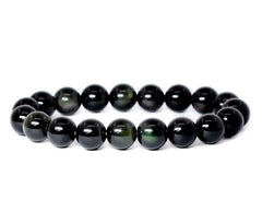 Bracelet Obsidienne œil Céleste Verte Billes 10 mm