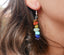 Boucles d'oreilles pendantes 7 chakras, pierres forme chips