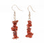 Boucles d'oreilles pendantes en Jaspe Rouge