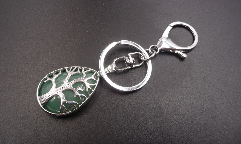 Porte clef bijou de sac symbole arbre de vie en métal argenté